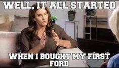 a woman sitting in a chair with her hand on her hip and the words well, it all started when i bought my first ford