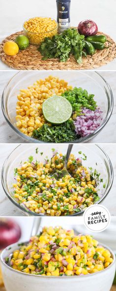 corn salad with avocado, cilantro, and lime