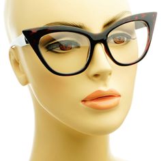 Fashion Womens Retro Vintage Style Clear Lens Cat Eye Glasses Frames Tortoise #Oem #CatEye Pink Reading Glasses, Glasses Frames Trendy, Trendy Sunglasses