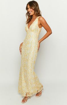 Yellow Lace Maxi Dress

How to style:
Our best selling lace maxi dress () is here in our favourite summer () yellow print! Add life into your wardrobe with this stunning piece - perfect for a formal () event or wedding.


 
Features:


  
 * Lace outer material 
 * Fully lined 
 * Lightweight material 
 * V neckline 
 * Lots of stretch 
 * Large cut out in back 
 * Maxi length 
 * Pull on style Wedding Features, Lace Outer, Prom Midi Dress, Summer Playsuit, Summer Yellow, Semi Formal Dresses, Beginning Boutique, Yellow Lace, Strapless Tops