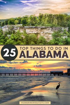 the top things to do in alabama with text overlay that reads 25 things to do in