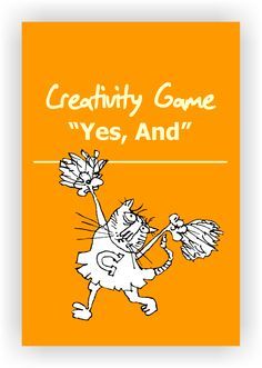 an orange book with the title creativity game yes, and