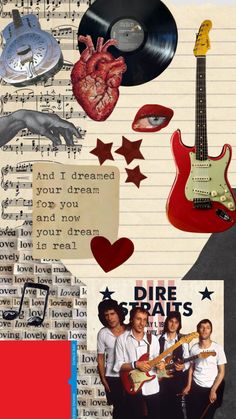 collage of various musical instruments and music notes