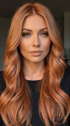 Style Copper Hair with Peach & Copper Blonde Blend Pale Copper Hair, Copper Peach Blonde Hair, Light Copper Hair Color, Honey Copper Hair, Peach Blonde Hair, Blonde Copper Hair, Peach Highlights, Peach Blonde, Light Copper Hair