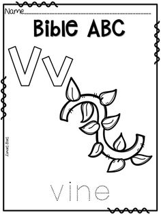 the letter w is for vine coloring page