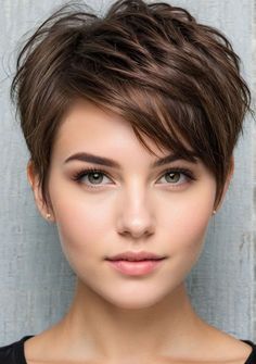 Hair Cuts Oval Face, Hairstyles For Fat Faces, Pixie Haircut Ideas, Short Hair Images, Long To Short Hair, Pixie Haircut For Thick Hair, Pixie Hair, Edgy Short Hair, Haircut And Color