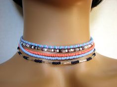 Diy Choker Necklace, Seed Bead Choker, Bead Choker Necklace, Pulseras Diy, Bead Choker, Beaded Necklace Diy, Emerald Necklace, Handmade Jewelry Diy, Beaded Choker Necklace