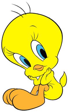 an image of a cartoon character with big blue eyes and yellow body sitting on the ground