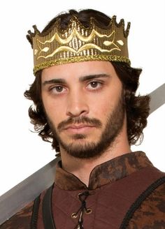 Medieval Fantasy King's Crown Gold King Crown, Fantasy Crown, Medieval Fair, Game Of Thrones Costumes, Popular Costumes, Royal King, Crown Hat, Medieval Costume, Royal Outfits