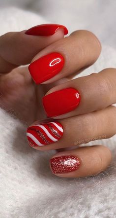 Unghie Sfumate, Holiday Nails Christmas, Red Christmas Nails, Nagel Tips, October Nails