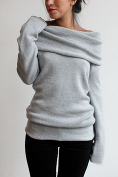 looks SO comfy! Weekend Mode, Quoi Porter, Women Sweater, Cozy Sweater, Pullover Shirt, Cowl Neck Sweater, Mode Inspiration, Outfit Casual