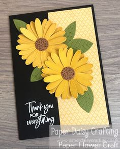 a handmade card with yellow flowers on it