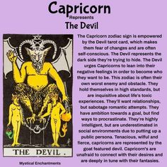 the devil tarot card with caption for capricorn and other zodiacs