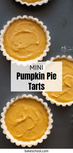 mini pumpkin pie tarts with text overlay