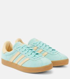 Gazelle 85 suede sneakers in blue - Adidas | Mytheresa On Cloud Shoes Blue, Preppy Adidas Shoes, Colorful Adidas, Adidas Gazelles, Pretty Sneakers, Shoes For School, Bold Shoes, Preppy Shoes, Pretty Shoes Sneakers