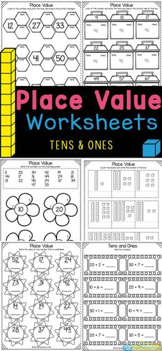 place value worksheets for tens and ones to help students practice their math skills