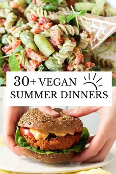 summer dinner recipes Cold Vegan Dinner, Vegan Dinner Options, Summer Meals Vegan, Lite Meals For Summer, Vegan Dinner Salad