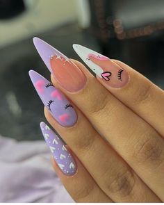 Pop Art Nails, Hot Pink Nails, French Manicure Nails, Nail Candy, Xmas Nails, Pretty Acrylic Nails, Gorgeous Nails, Stiletto Nails, Nail Manicure