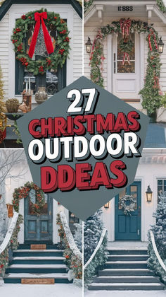 christmas outdoor decor ideas that are easy to do in the front yard and on the steps