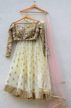 Party Lehenga, Brocade Lehenga, Indian Outfits Lehenga, Yellow Lehenga, Banana Yellow, Blouse Cotton