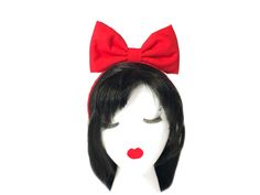 The red hairband hair bow is the perfect addition to any cosplay outfit, specially the snow white costume. The red bow comes in a headband that fits kids and adults. The red headband is covered in the same cotton fabric the red hair bow is made. The snow white red hair bows measures about 7 by 3.5 inches For other color options please visit my shop section https://www.etsy.com/shop/TitasHidingPlace?ref=search_shop_redirect&section_id=22411266 Color may vary by monitor settings. For processin Red Themed Costume Accessories For Gifts, Themed Red Costume Accessories For Gift, Red Themed Costume Accessories For Gift, Themed Red Costume Accessories As Gift, Adjustable Red Bow Hair Accessories, Adjustable Red Hair Accessories With Bow, Red Bow Hair Accessories, Adjustable Red Headband Costume Accessory, Adjustable Red Headband For Costume