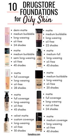 Foundation Recommendations, Foundation Tattoo, How To Choose Foundation, Foundations For Oily Skin, Teknik Makeup, Best Drugstore Foundation