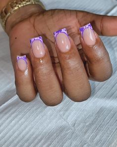 Cute Short Nails Purple, Purple Short Nails Ideas, Simple Nail Designs Purple, Short Square Acrylic Nails Purple, Birthday Nails Square Short, Short Nails Ideas Purple, Purple Square Acrylic Nails, Purple Short Acrylic Nails, Purple Nail Designs Short