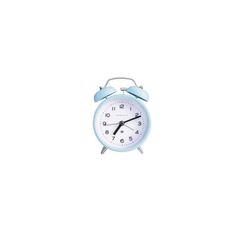 an alarm clock on a white background with no time left to tell it's eleven o'clock