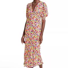 Reposhing This Item I Purchased From @Nwtfashion. Loved It, But Ready To Rotate For Something New. Questions? Leave A Comment Below! Tent Dress, 60s Dress, Silk Midi Dress, Puffed Sleeves Dress, Cream Dress, Tie Dress, Floral Midi Dress, Womens Midi Dresses, Polka Dot Dress