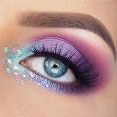 Simple Eyeliner Tutorial, Unicorn Eyeshadow, Carnaval Make-up, Mac Make Up, Unicorn Makeup, Purple Makeup