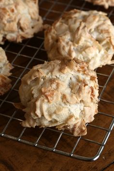 several biscuits cooling on a wire rack