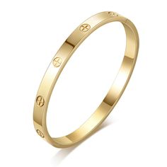 PRICES MAY VARY. The Gold bangles bracelets are triple polished, which gives a bright finish that will not tarnish. This bangle bracelet is the perfect personal choice. High Quality Gold bangle bracelet are made of hypoallergenic stainless steel. 18K Gold plated stainless steel bangle bracelet does not tarnish, Nickel-free, lead-free, hypoallergenic. Gold bangles bracelets are 2"*2.44" in dia, Suitable for most people. The gold bangle bracelet is the perfect gift for Christmas, Birthday or any o Gold Bangle Bracelets, Bracelet For Women Gold, Real Gold Bracelet, Oval Bangle, Stainless Bracelet, Gold Plated Bangles, Stainless Steel Hinges, Men Gifts, Stainless Steel Bangles