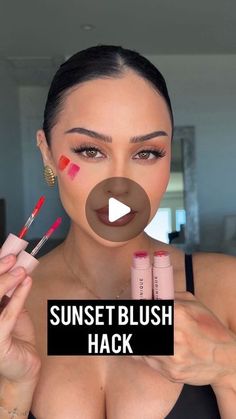 Christen Dominique on Instagram: "The prettiest Sunset blush hack using the New @dominiquecosmetics Pillow soft hydrating Lip + Cheek in shades Plushy Fuschia and Tangerine Dreams

#sunsetblush #blushhack #blush #makeup #makeuptutorial #blushtutorial #blushtrend" Prettiest Sunset, Blush Tutorial, Sunset Blush, Christen Dominique, Blush Trend, Makeup Mistakes, Blush Makeup, Christening, Makeup Tutorial