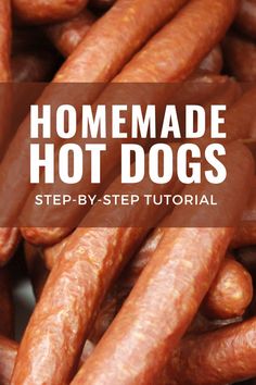 homemade hot dog recipe All Beef Hot Dogs, Homemade Hotdogs Recipes, Beef Snack Stick Recipe, Grilled Sausage Recipes, Healthy Hot Dog