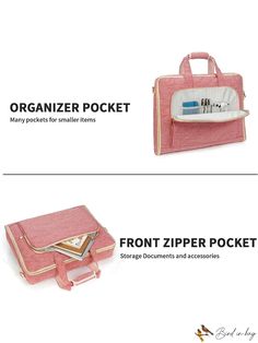 BirdinBag - Travel Garment Bag: Large Suit Bag for Women with Adjustable Strap - Carry On Dress Bag Pink Business Shoulder Bag, Pink Tote Bag For Business, Pink Business Tote Bag, Pink Travel Bag With Laptop Sleeve, Pink Rectangular Bag With Laptop Sleeve, Red Rectangular Bag With Laptop Sleeve, Dress Bag, Suit Bag, Pocket Storage