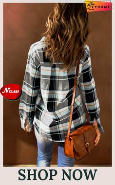 Plaid Print Long Sleeve Button-up Shirt Plaid Tops With Casual Collar And Button Closure, Casual Long Sleeve Tops With Snap Buttons, Plaid Button-up Top With Pockets, Casual Plaid Button-up Tops, Plaid Tops With Pockets And Casual Collar, Plaid Top With Pockets And Casual Collar, Plaid Long-sleeve Top With Button Closure, Plaid Long Sleeve Top With Button Closure, Casual Plaid Tops With Placket