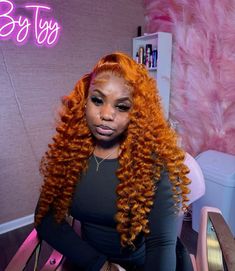 Ginger Curls, Lace Install, Ginger Wig, Braided Headband Hairstyle, Cute Ponytail Hairstyles, Hair Tea, Hairstyles Cute, Vanity Art