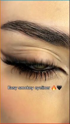 striking smokey eyeliner. Easy Smokey Eyeliner For Beginners, Under Eye Smokey Liner, Under Eye Smokey Eyeliner, Easy Smokey Eye For Brown Eyes, Black Eyeliner Smokey Eye, Smokey Eye Makeup Everyday, Rock N Roll Makeup Smokey Eye, Smokey Eyeliner Makeup Tutorial, Smoky Under Eyeliner