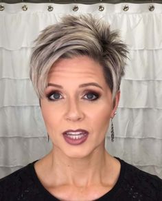 Short Hairstyle Women Pixie Thick Hair, Hair Color Ideas For Pixie Haircut, Short Hairstyles Color Ideas, Pixy Haircuts, Pixie Hairstyle Women, Short Pixie Hair Styles, Short Hair For Older Women, Hairstyle For Older Women, Pixie Hairstyles For Older Women