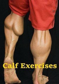 an image of a man's legs with the words calf exercises