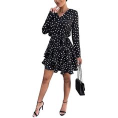 Color/Pattern: Black/White Polka Dot Approximately 35in From Shoulder To Hem 65% Polyester, 35% Cotton Hand Wash Imported Women's Wardrobe, White Polka Dot, Mini Black Dress, Color Patterns, Timeless Fashion, Fashion Forward, Polka Dot, Colorful Dresses, Dress Outfits