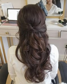 Partial Updo, Wedding Hairstyles Bride, Wedding Hair Down, Bridal Updo, Wedding Hairstyles Updo, Half Up Half Down Hair, Half Up Hair