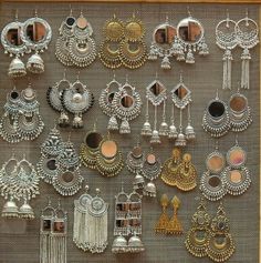 Artificial Jwellary Design, Eyerings Fashion, India Earings, Oxidized Jewellery, Silver Jewelry Accessories, Oxidised Silver Jewelry