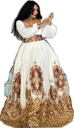 Habesha Dress, Ethiopian Dress, Habesha Kemis, Intricate Embroidery, Dress Design, Cotton Thread, Designer Dresses, Hand Weaving, Embroidery