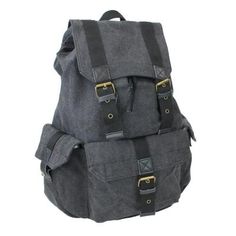 It is a very traditional classic backpack. The main body carries 3 large button closure pockets. Simple but very roomy. Color: Gray. Traveler Backpack, Tool Backpack, Sport Canvas, Luggage Backpack, Vintage Lettering, Large Buttons, Classic Backpack, Tool Bag, Canvas Backpack