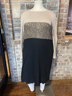 65% COTTON 35% POLYESTER MADE IN CHINA LENGTH: 50" PLUS SIZE Black Dress Plus Size, Leopard Black, 50 Plus, Dress Plus Size, Made In China, Mocha, Size 20, Plus Size Dresses, Plus Size Outfits