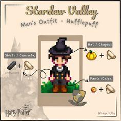 ℌ𝔲𝔣𝔣𝔩𝔢𝔭𝔲𝔣𝔣 ⌁☍ #Stardewvalley #junimo #outfits #stardewvalleygame Stardew Valley Clothing, Stardew Valley Outfits, Stardew Valley Outfit Ideas, Video Gamer, Nintendo, Mens Outfits, Anime