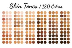 the skin tones and colors are shown in different shades