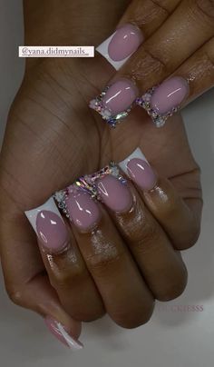 Fye Nails, Pink Tip Nails, Nails Styles, Duck Nails, School Nails, Really Cute Nails, Acrylic Nails Coffin Pink