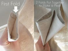 the first fold is being used to make a pillow